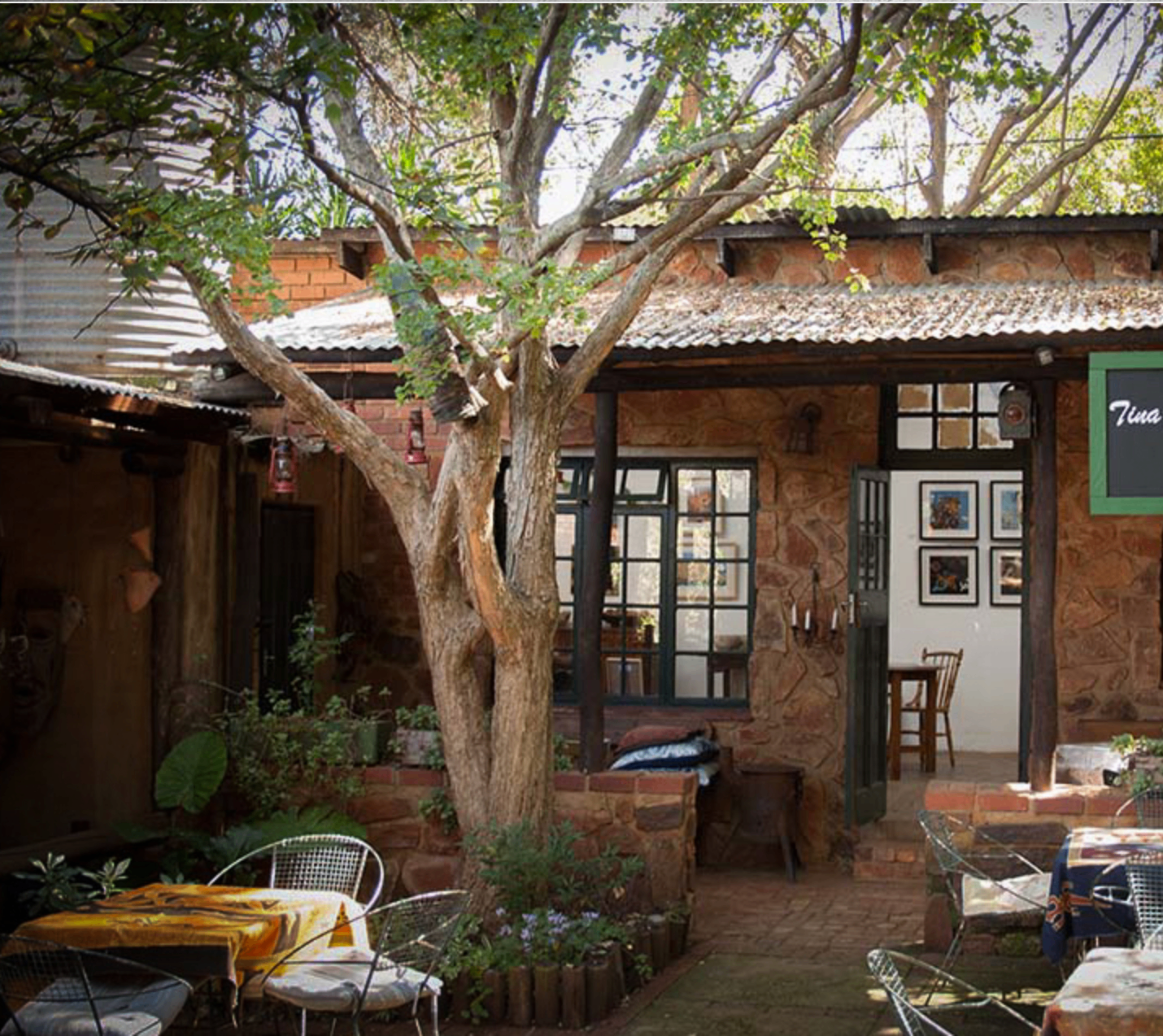 An intimate, sunlit room facing the courtyard.